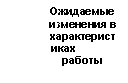 Подпись: Ожидаемые изменения в характеристиках работы