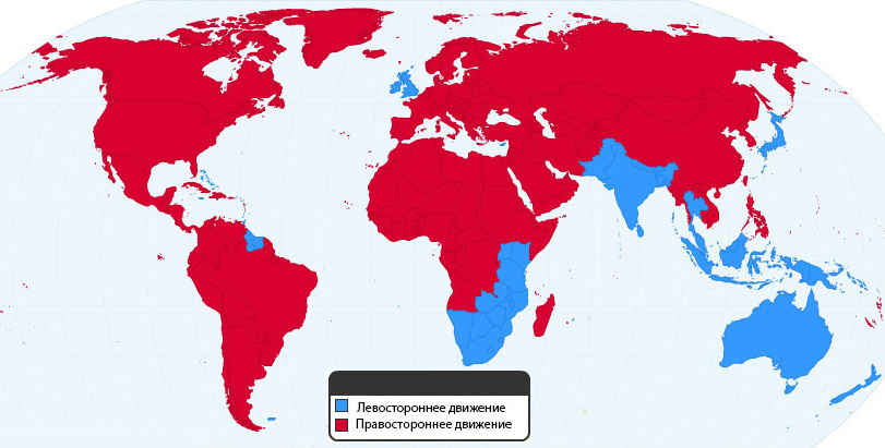 Карта вида движения на дорогах