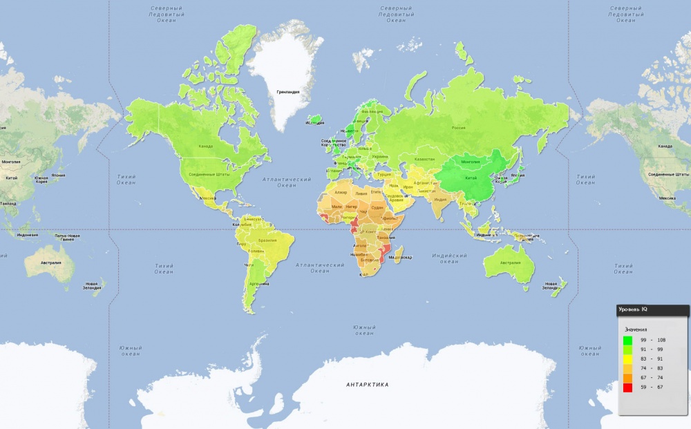 59. Карта уровня IQ